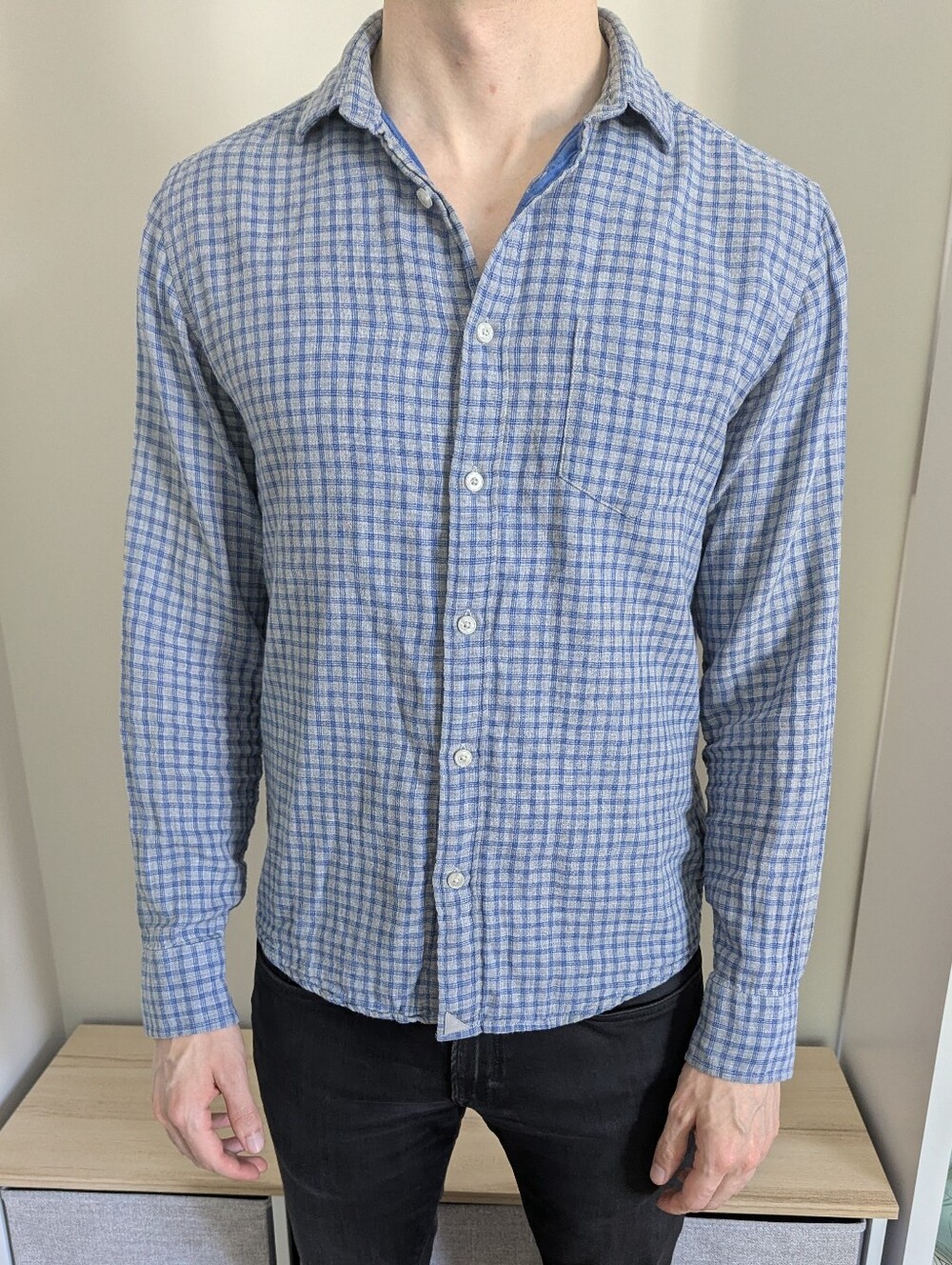 UNTUCKit Light Blue Check Casual Button-Down Shirt